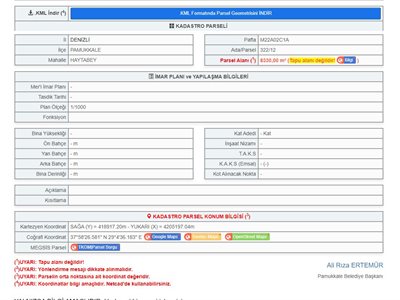 LANDEX OFFICE den Akköy de Satılık 8400 m2 Zeytinlik.